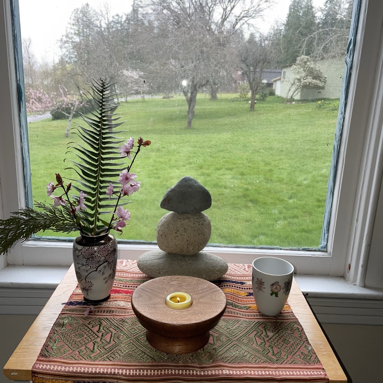 Altar setup with stonepile