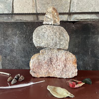 Altar setup with stonepile